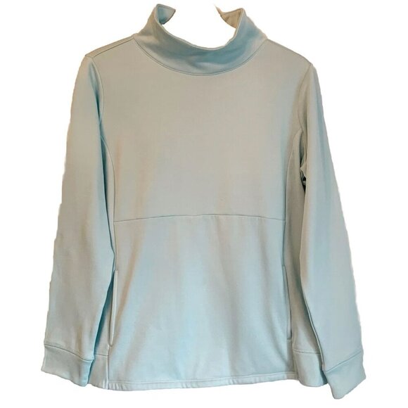 Zelos Light Blue Fleece Pullover Sweatshirt SZ Large Pouch Pocket Gorpcore - Picture 1 of 9